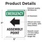 Signmission Assembly Point (Left Arrow) With Symbol, 5 in W x Rectangle, Vinyl Decal OS-2PACK-EM-D-57-V-10430 - alternate 2